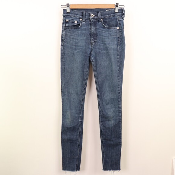 rag & bone Women's Skinny Jeans - Blue high waisted rise - Picture 2 of 8